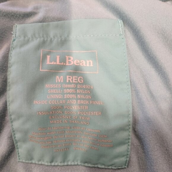 LL BEAN winter ski jacket with removable hood green and white size Medium - Picture 8 of 11